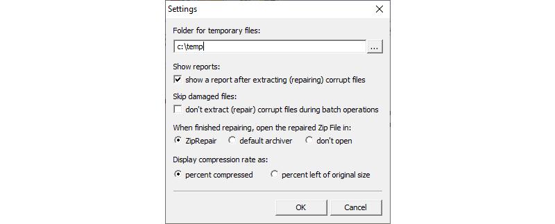 Image of Settings Window